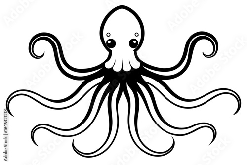 octopus line art vector illustration 
