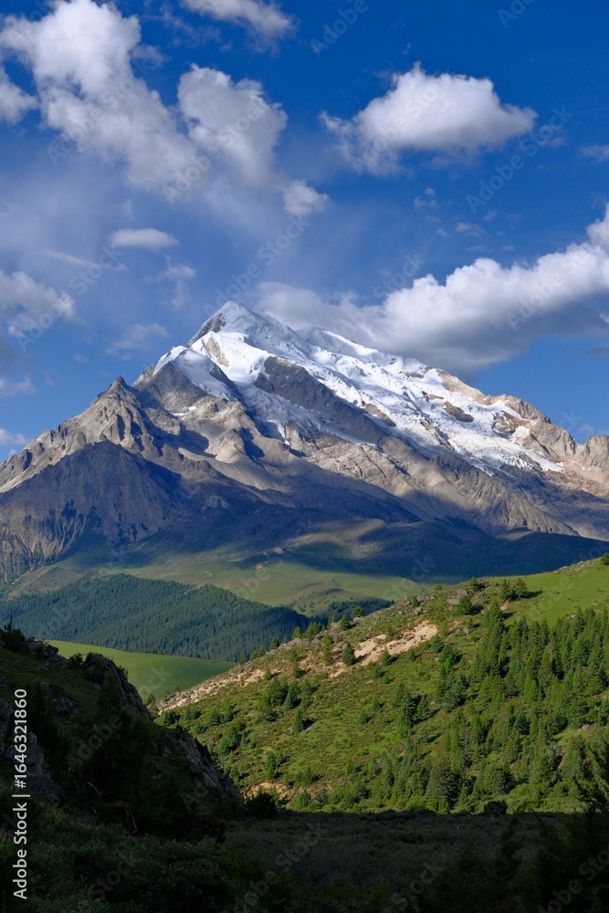 Mountain landscape with blue sky and clouds Mountain landscape with blue sky and clouds
