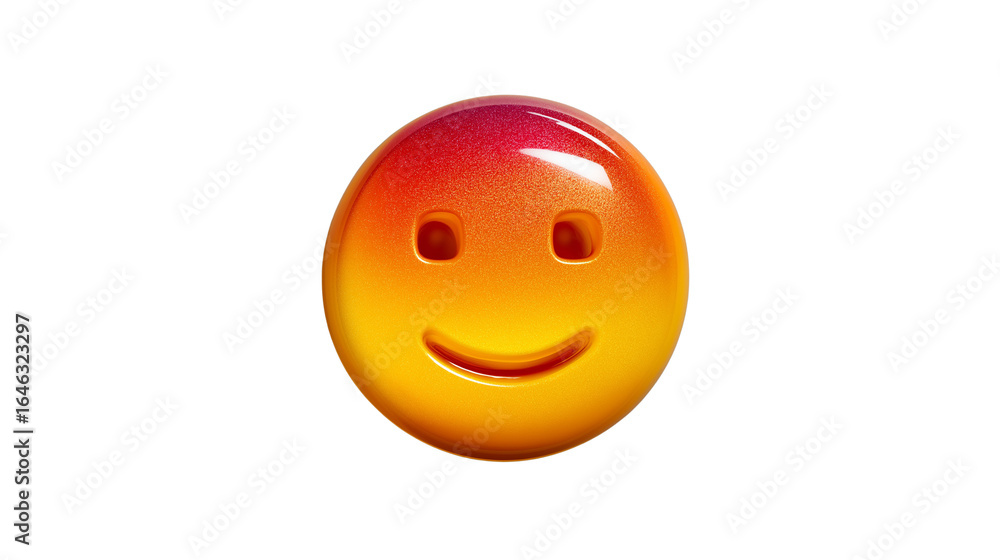 Fototapeta premium Winking face emoji in vibrant orange-yellow gradient, glossy finish