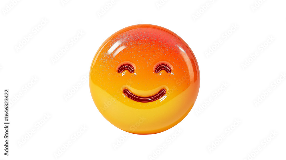 Fototapeta premium Winking face emoji in vibrant orange-yellow gradient, glossy finish