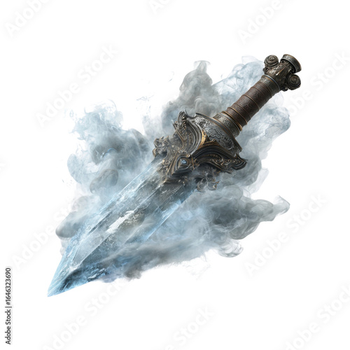 Enchanting Frozen Dagger Mythical Weapon in Ethereal Smoke