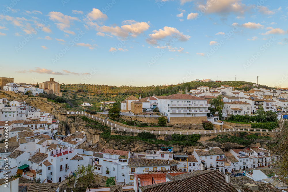 Fototapeta premium Setenil de las Bodegas, picturesque spanish town built into rock cliffs.