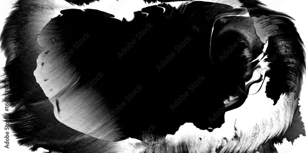 Abstract ink splatter transition in black and white seamless loop ...