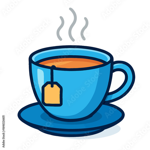 Cozy Steaming Hot Tea Cup with Teabag - Perfect Warm Beverage