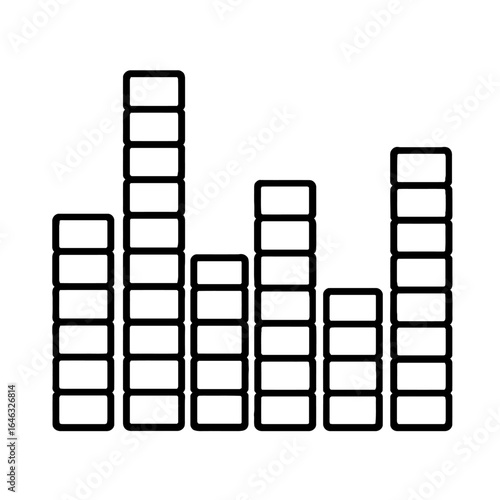 Digital Audio Equalizer Display Bars Vector Illustration