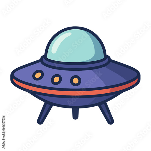 Futuristic Unidentified Flying Object Flying Saucer - Alien Spaceship Concept