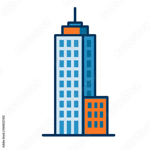 Modern Skyscraper Urban Business Building Contemporary Cityscape Element