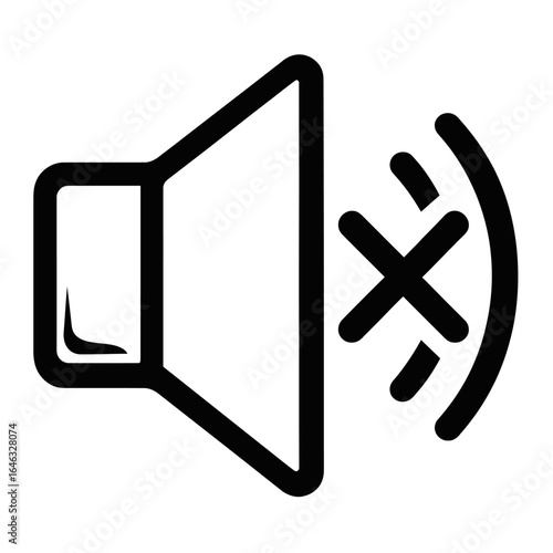 Stylized Mute Speaker With A Dynamic Cross Symbol