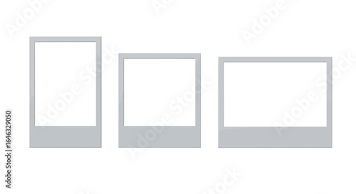 Blank photo frames isolated on a white background, perfect for adding custom images and design