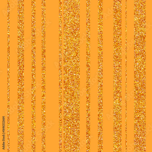 Slika na platnu Golden glitter stripped background on a tangerine background creating a vibrant