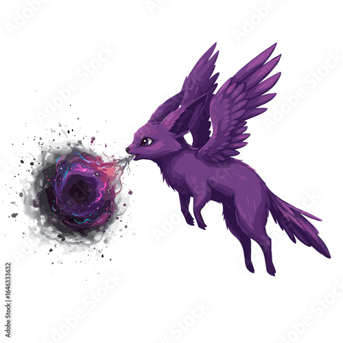 Creature That Eats Gravity Illustration White Background