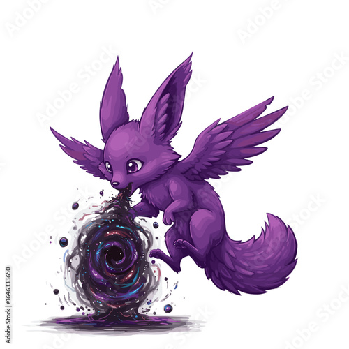 Creature That Eats Gravity Illustration White Background