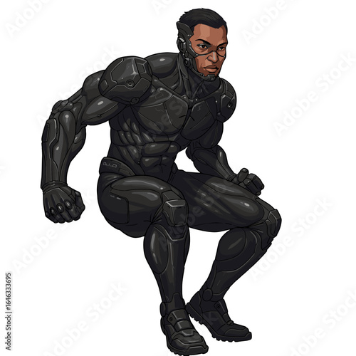 Genetically Enhanced Soldier Illustration White Background