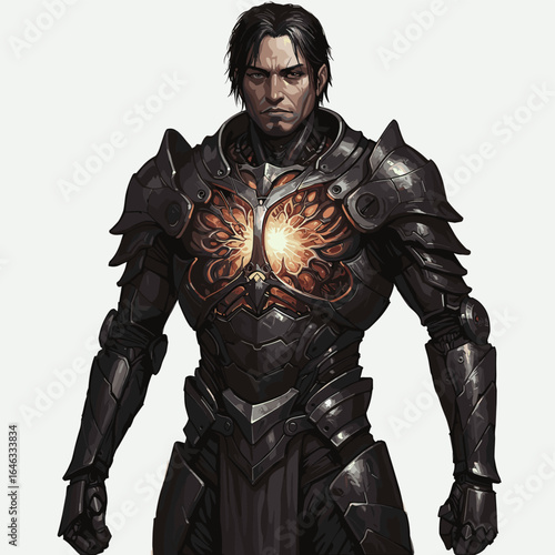 Warrior With Prosthetic Soul Illustration White Background