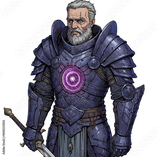 Warrior With Prosthetic Soul Illustration White Background