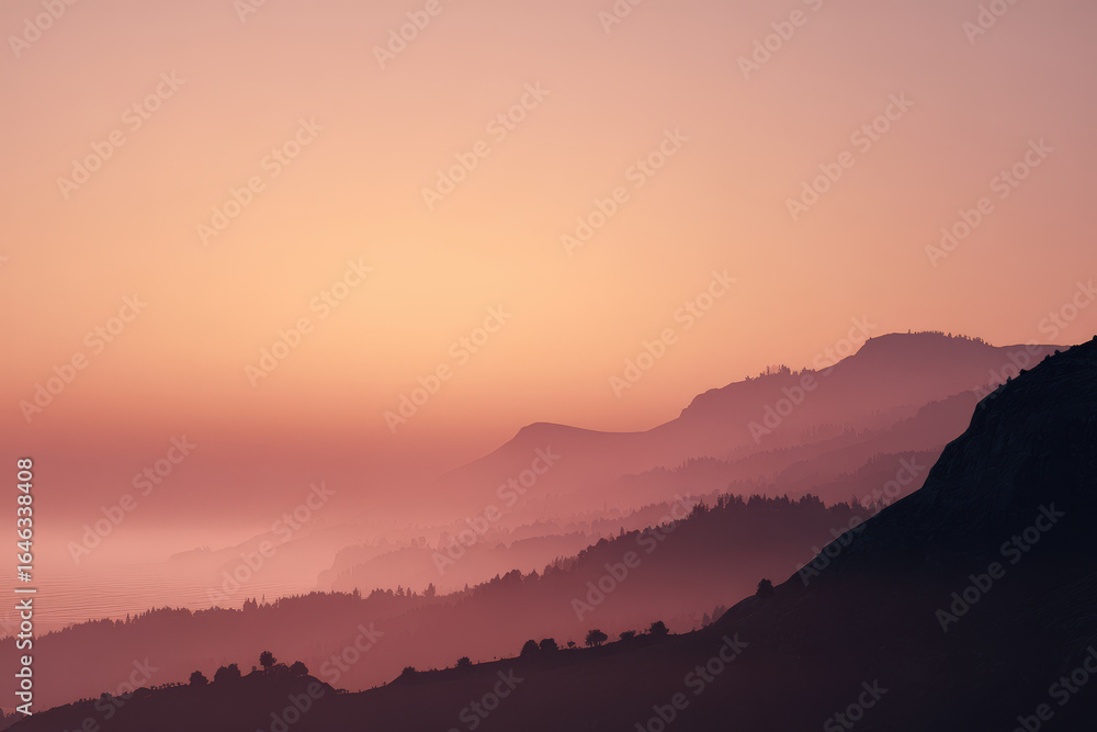 Fototapeta premium breathtaking sunset in national park featuring majestic cliffs and undisturbed natural beauty