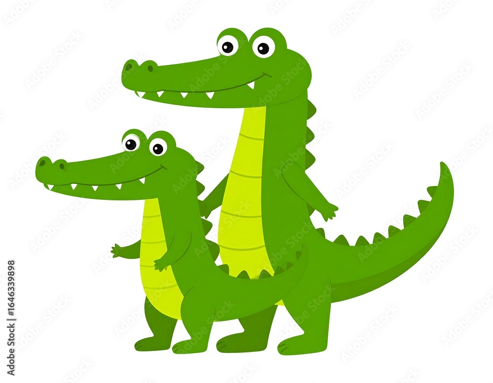 Fototapeta premium Two cartoon crocodiles