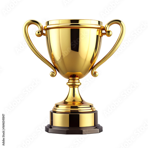 Golden Trophy Cup Isolated for Winning and Success on transparent background