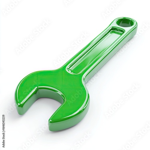 Green wrench icon on white background (1)