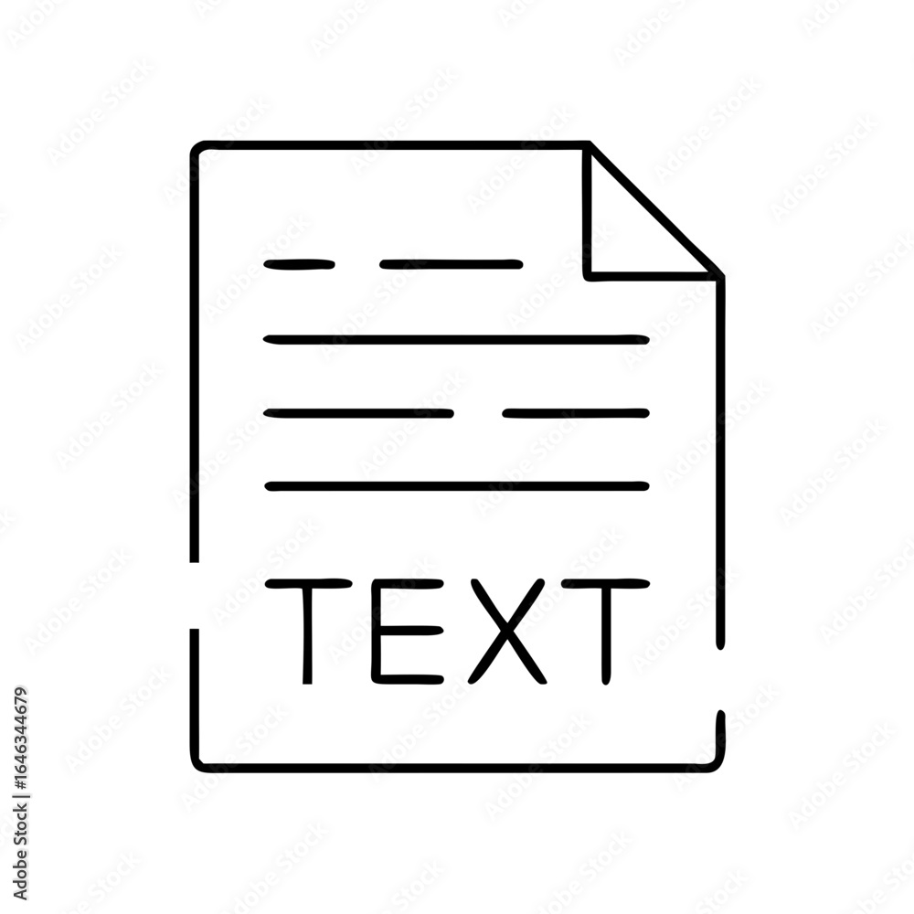 Vector icon of a document with text overlay Vector icon of a document with text overlay