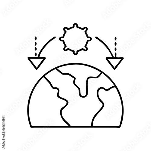 Terraforming icon representing planetary transformation and adaptation