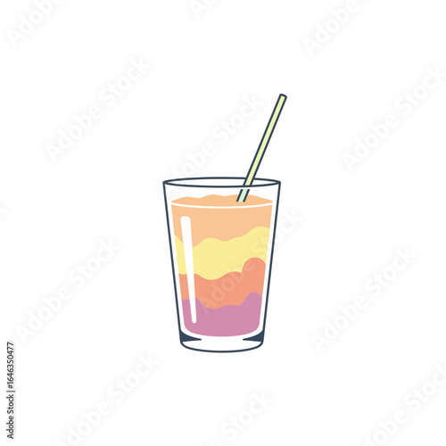 Wallpaper Mural Enjoy a refreshing layered smoothie drink, a modern vibrant treat perfect for summer refreshment, embodying health and deliciousness in every sip, from a simple vector illustration Torontodigital.ca