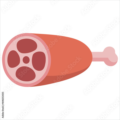 Cartoon fatty meat cut vector illustration isolated