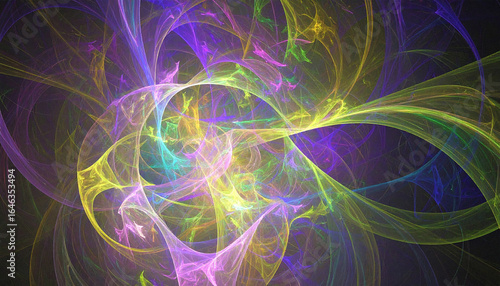 Fantasy chaotic colorful fractal pattern.