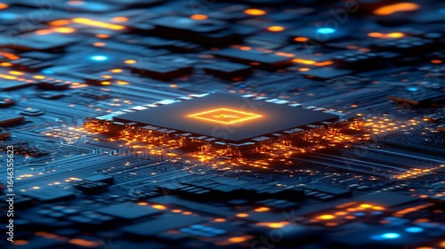 Glowing Circuit Board: Tech Innovation