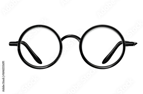  round glasses, white background, front view, clip art style, no shadow, high resolution, high quality, simple, minimalist iod. 