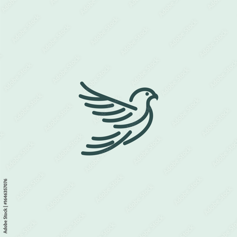 Fototapeta premium Falcon line logo in elegant and sleek minimalist design.