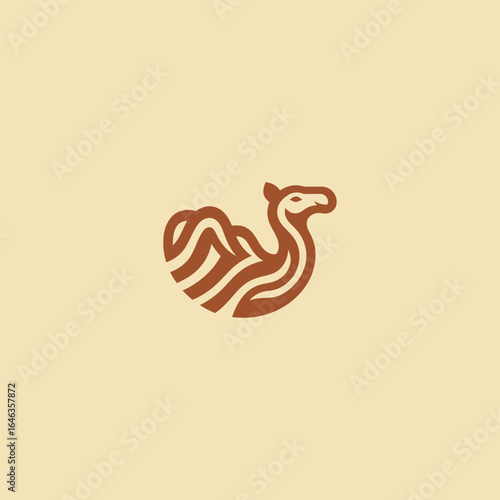 Camel logo in simple and modern minimalist style.