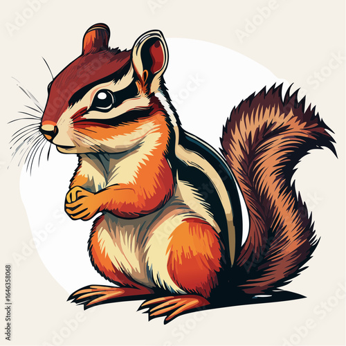 Delightful chipmunk illustration showcasing its detailed fur and charming pose