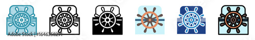 Boat Wheel Icon Multi Style Relate To Nautical, Sea, Marine, Navy. Use For Modern Concept, Ui, Ux Web And App Development.
