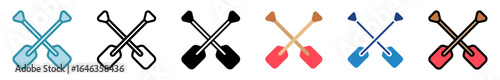 Paddle Icon Multi Style Relate To Nautical, Sea, Marine, Navy. Use For Modern Concept, Ui, Ux Web And App Development.