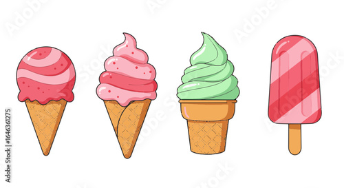 A sweet chocolate ice cream cone, a delicious summer dessert, isolated on a white background