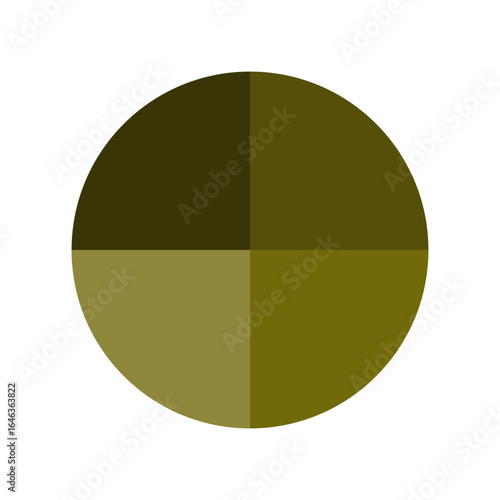Color palette chart. Vector data symbol. Infographic circle diagram. Earthy brown tones.