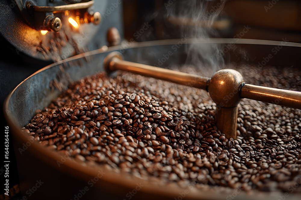 Obraz premium Mixing roasted coffee