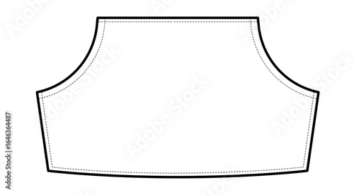 Kangaroo Pouch Pocket technical fashion illustration. Flat apparel template front view. Women, men unisex style item CAD mockup isolated on white background 