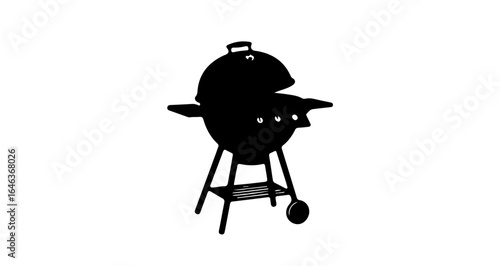 Object grilling barbecue bbq charcoal grill outdoor cooking summer picnic party backyard celebration equipment silhouette vector