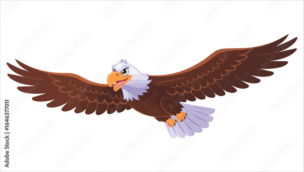 Obraz premium freedom symbol eagle in flight vector illustration white space
