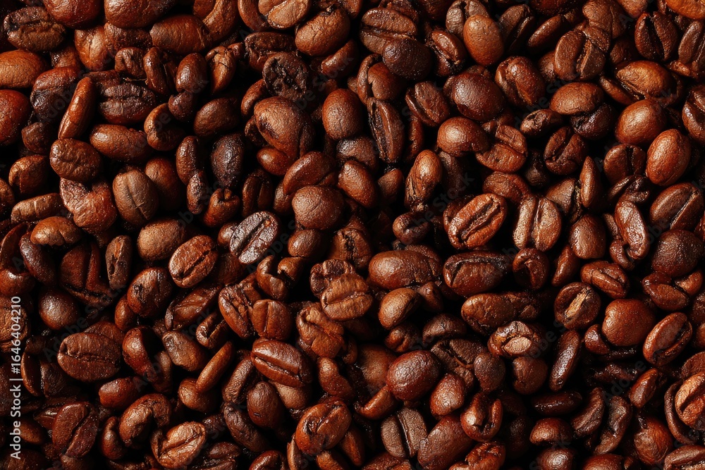 Fototapeta premium Roasted coffee beans filling the frame