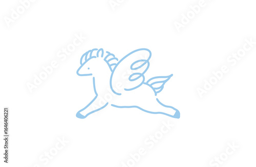 翼のある馬 ペガサス ブルー