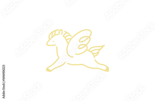 翼のある馬 ペガサス  イエロー