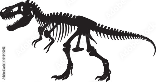Tyrannosaurus Rex Dinosaur Skeleton Silhouette
