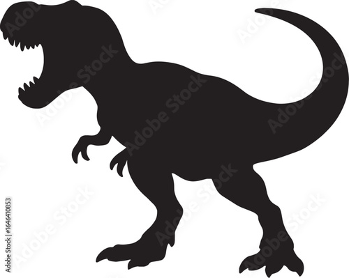 Roaring T-Rex Dinosaur Silhouette