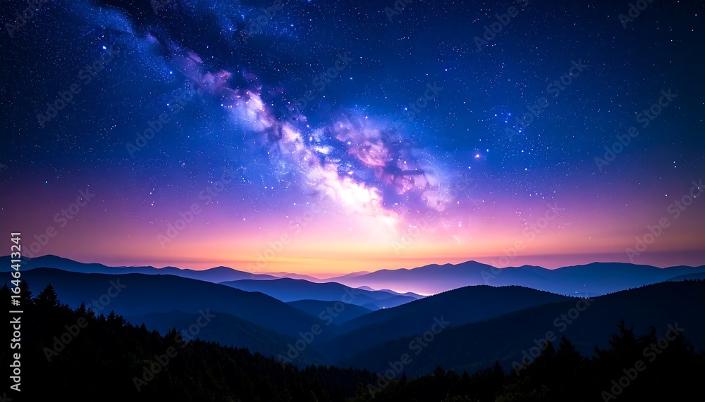 Fototapeta premium Milky Way over Mountain Range. (2)