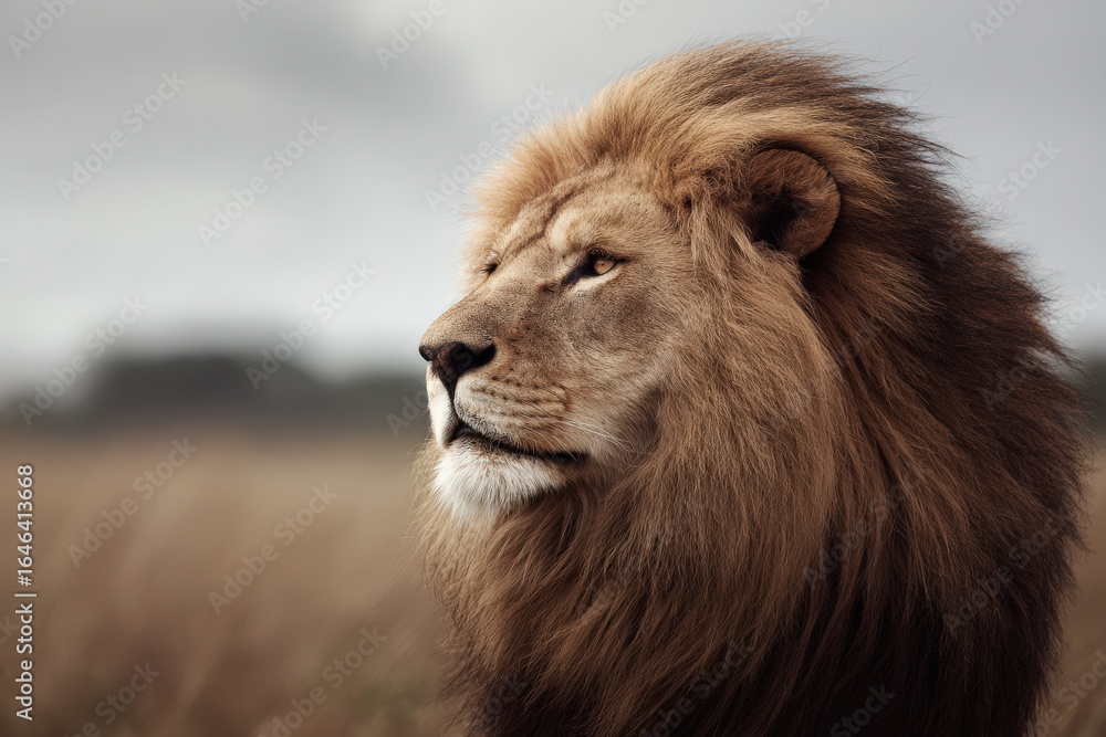 Obraz premium stunning side portraits of top wild animals in their natural habitats against clean ultrabright background