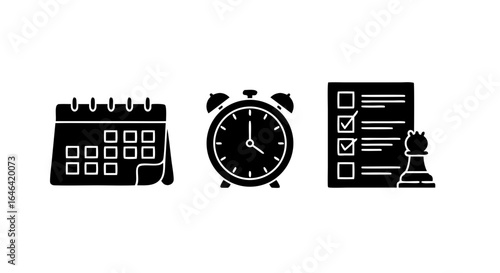 Planning, Time Management, and Strategy A Visual Journey Through Schedule, Clock, and Checklist Concepts