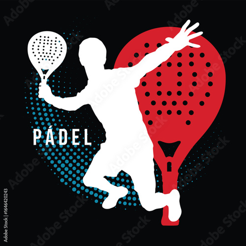 A man playing padel - vector illustration	